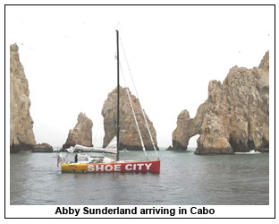Abby Sunderland arriving in Cabo